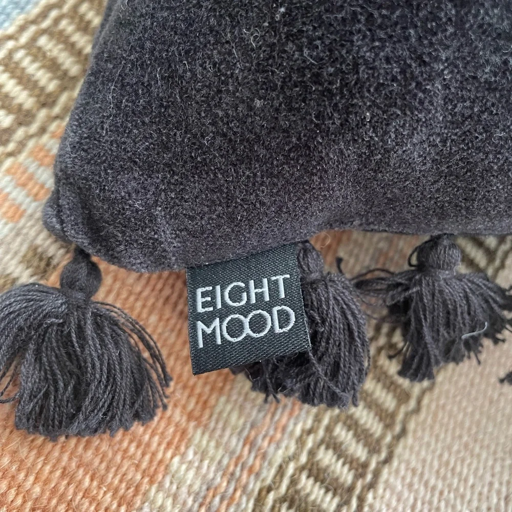 Eight Mood Black Rectangular Accent Pillow